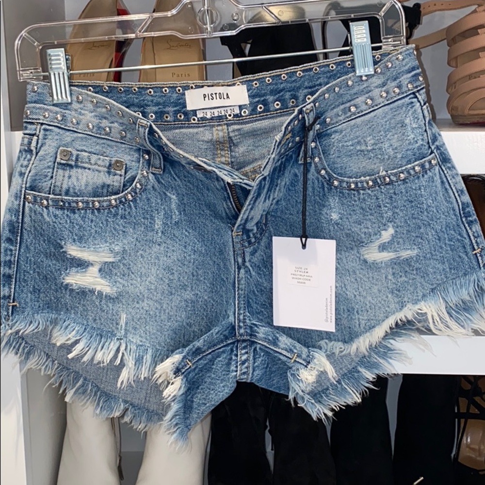 Pistols Gigi Low Rose cut off shorts NWT
